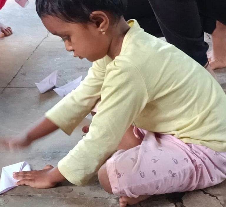 Origami in preschool in India