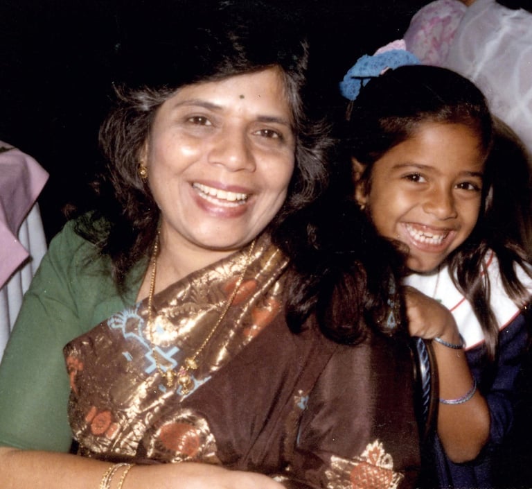 Rupa Mehta with her mother, Nalini.