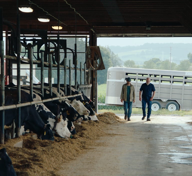 two generations of a farm family