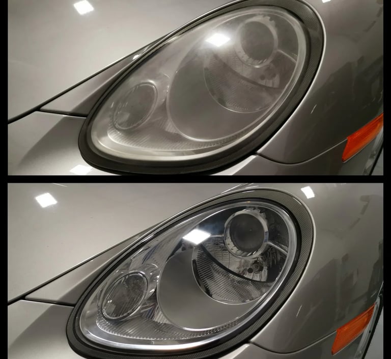 Posrche 911 results of headlight restoration