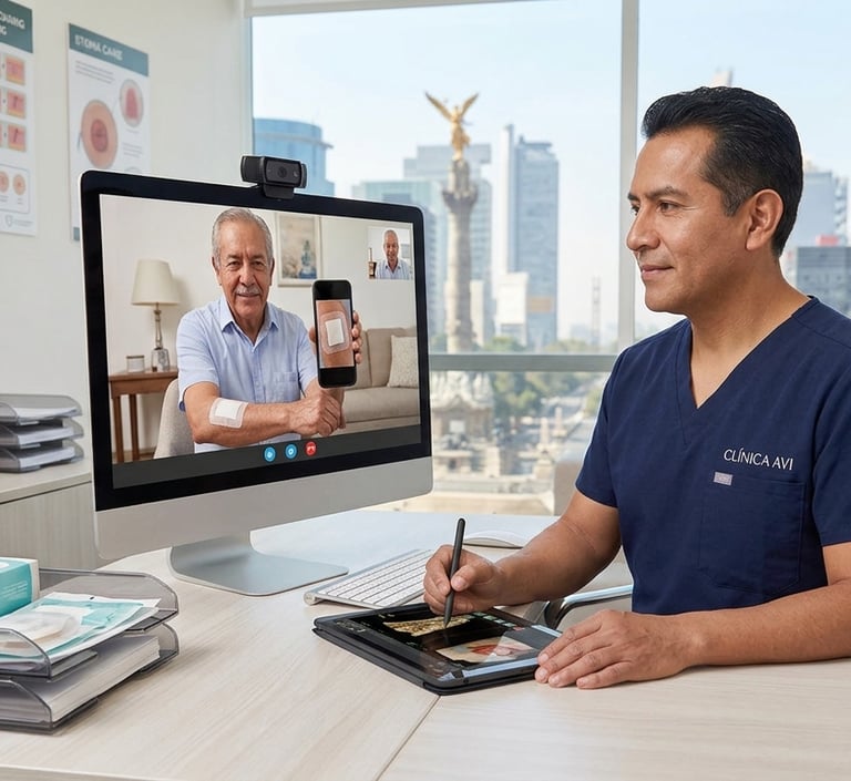 consulta online para pacientes con heridas estomas colostomias gastrostomias y heridas en México