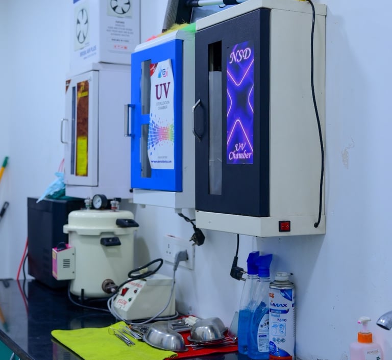 Dental clinic sterilization and hygiene area