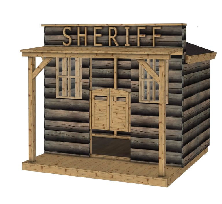 Cabane de jardin en bois en forme de maison de shérif