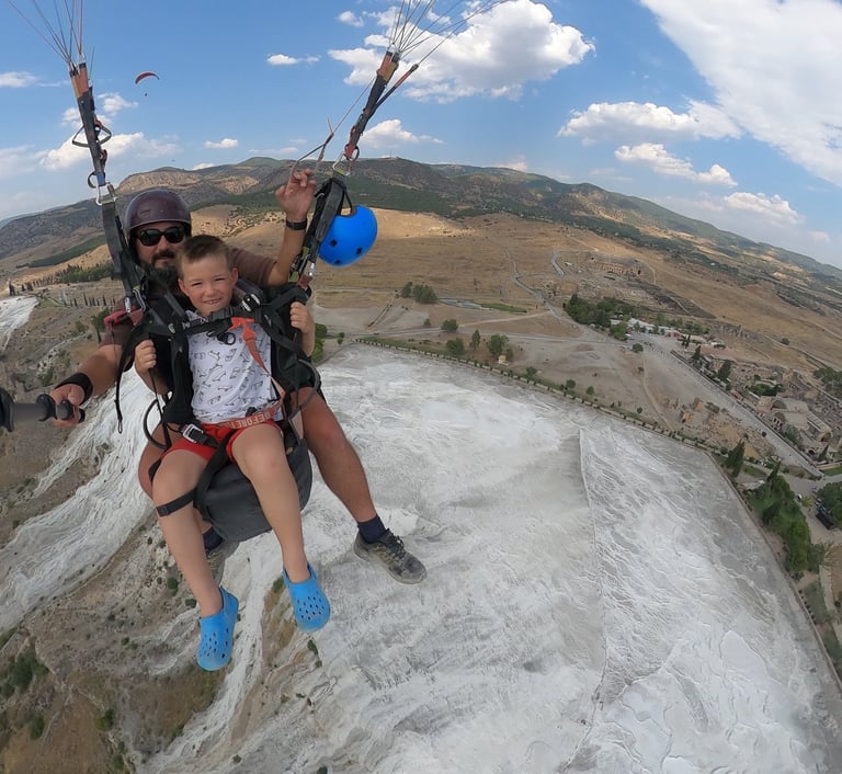 kid paragliding pamukkale 