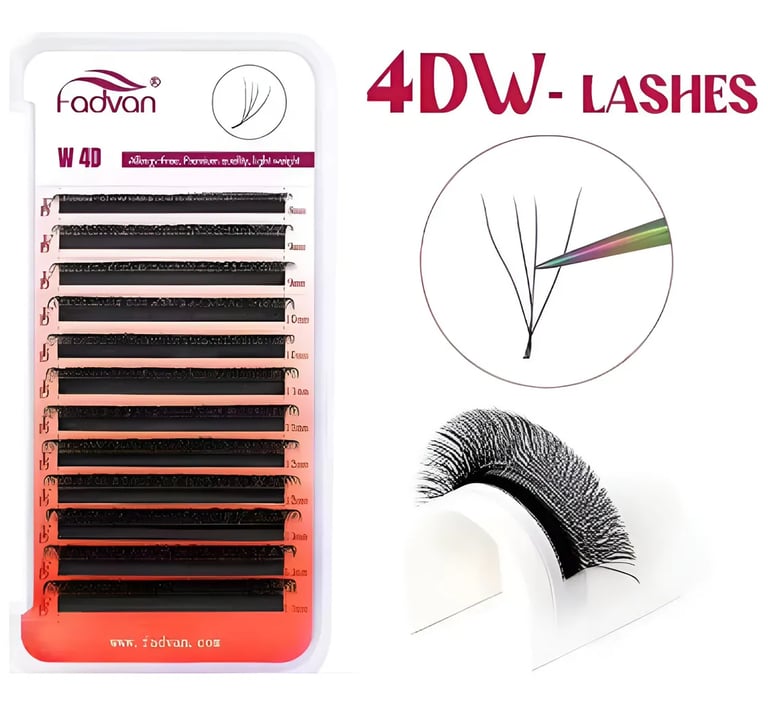 Cílios 4d W Fadvan Volume Egípcio Caixa Mix 8-14 Curvatura D