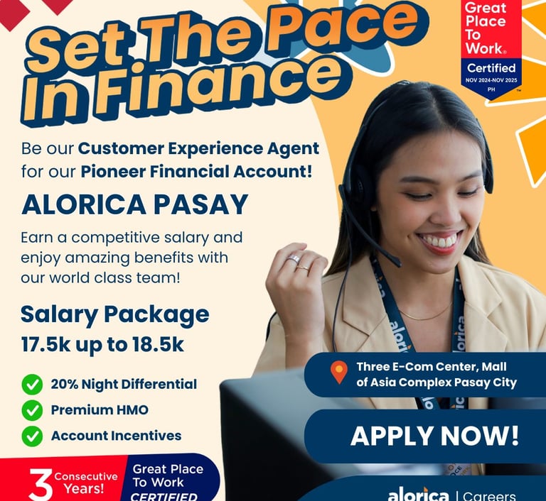 Alorica MOA Pasay Work From Home Tagalog Account Non Voice Content Moderator Jobs Near Me 