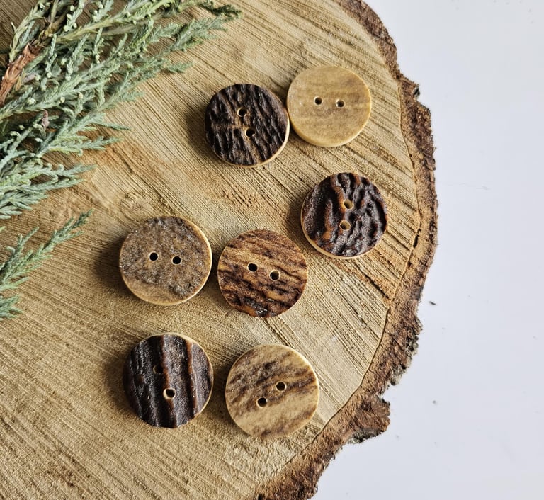 Handmade antler buttons