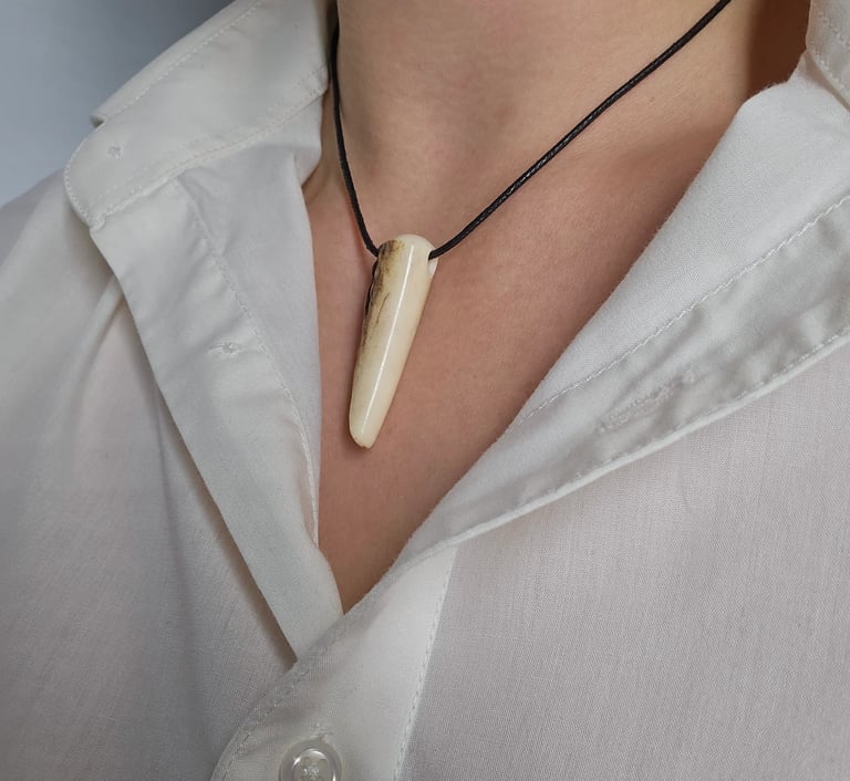 Deer antler necklace