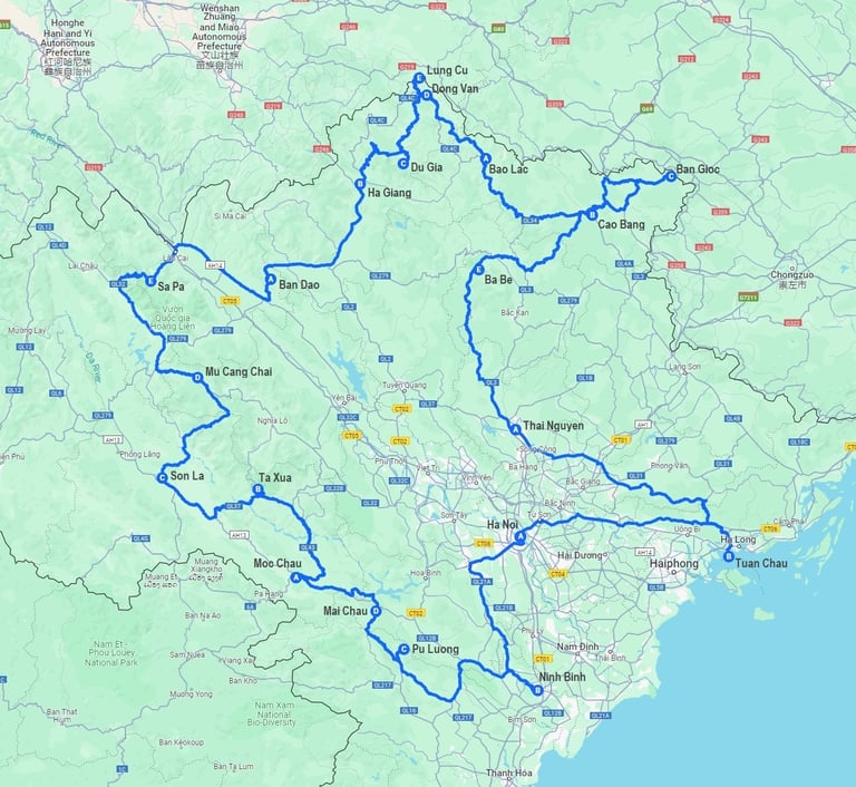 North Vietnam loop map