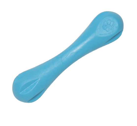 Non-toxic West Paw Hurley dog bone toy made from recyclable Zogoflex.