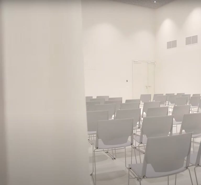 Akustikos suvaldymas konferencinėje erdvėje