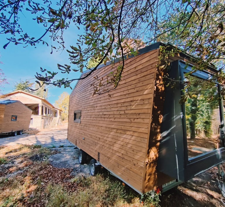 a tiny house with a tiny house on wheels