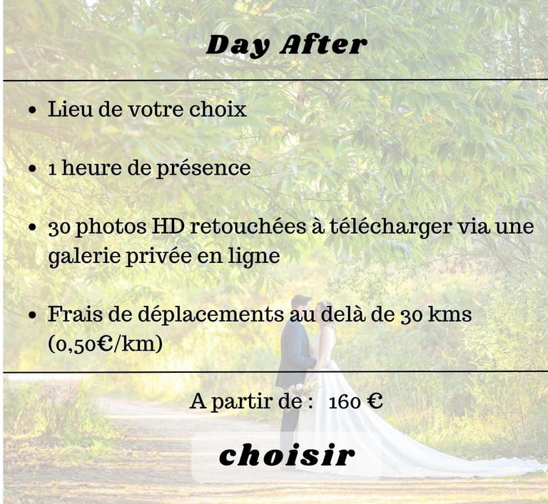 shooting photo après mariage