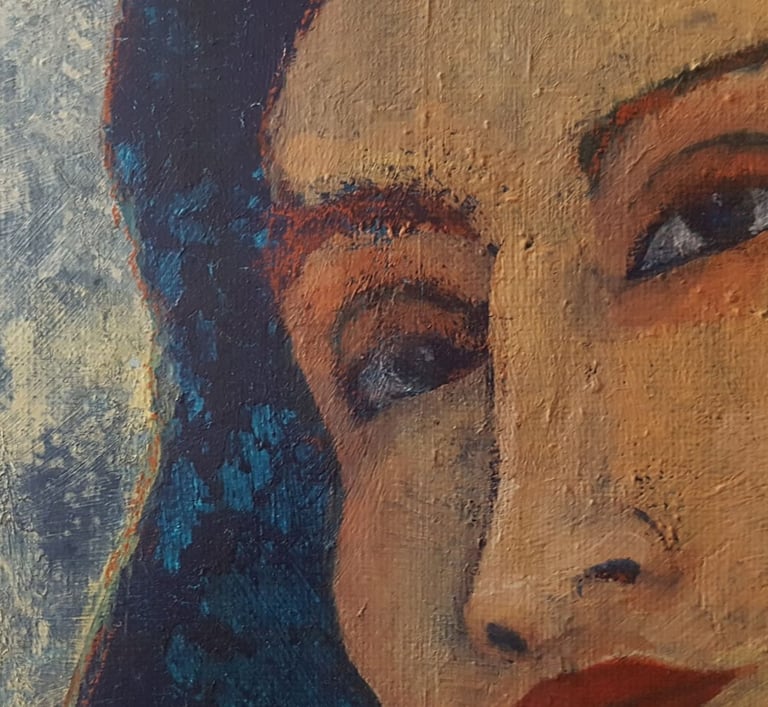 My painting of a woman with a red lipstick