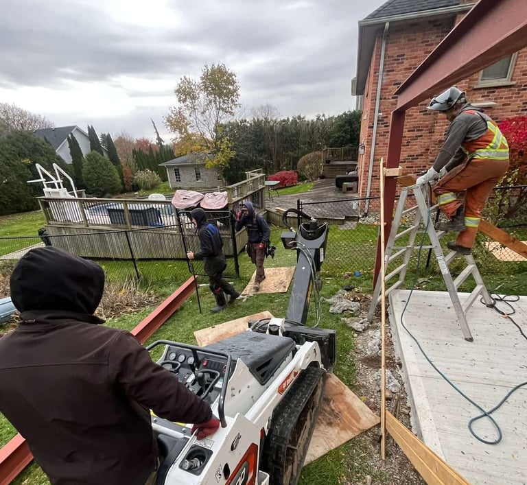 Steel fabrication in progress