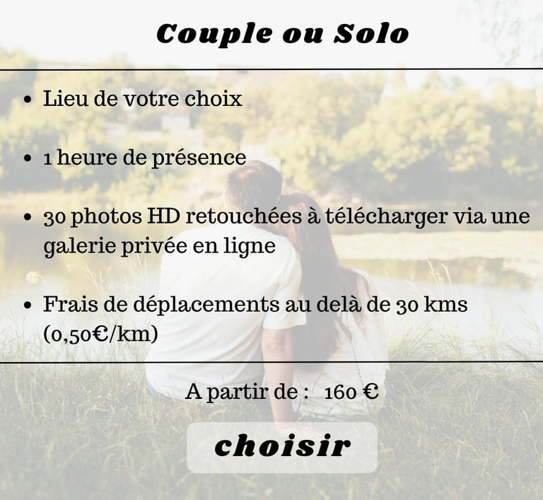 shooting photo couple ou solo