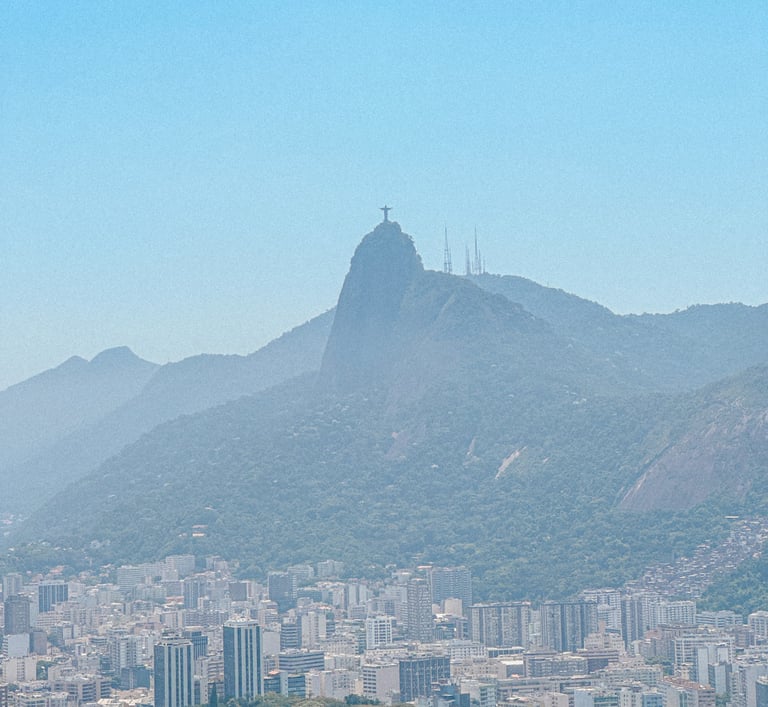 View of Jesus in Rio de Janeiro, Brazil, South America