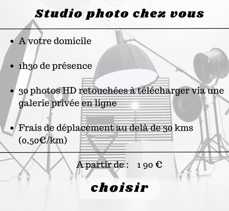 shooting photo studio à domicile