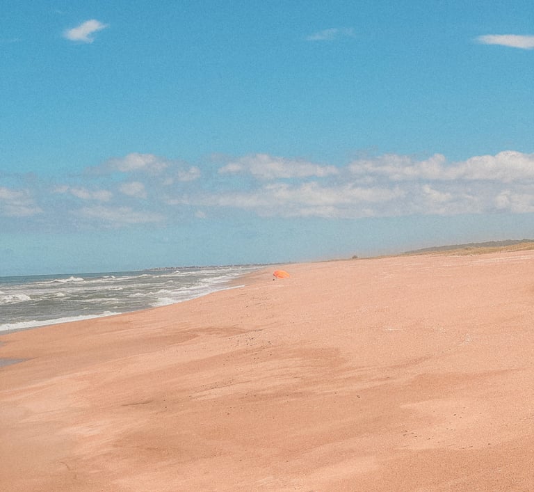 Huge beach next to Ruta 1 in Uruguay, South America