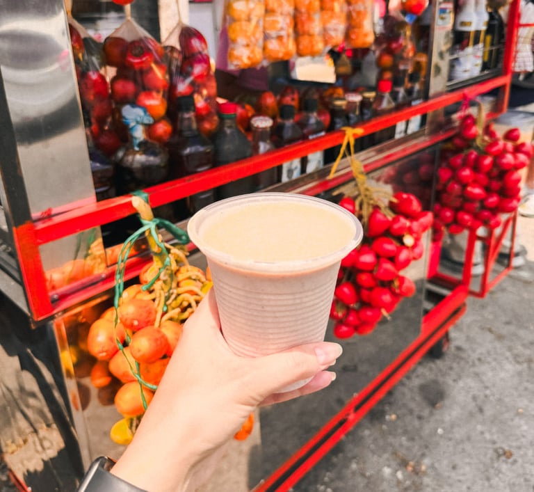 Chontaduro juice in Cali, Colombia