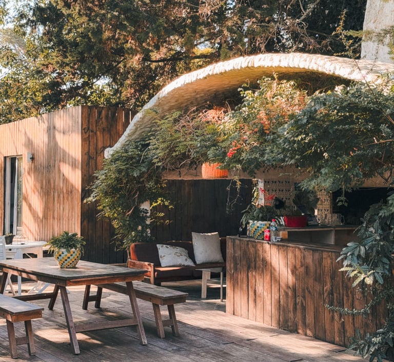 Backyard of Posada La Case in Punta Del Este, Uruguay
