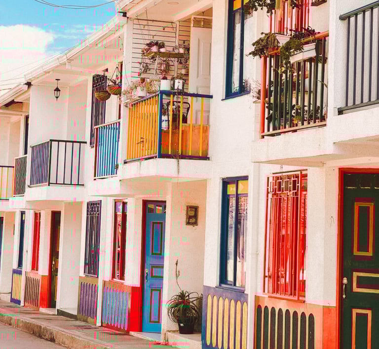 Colorful houses in Salento, Colombia (UNESCO)