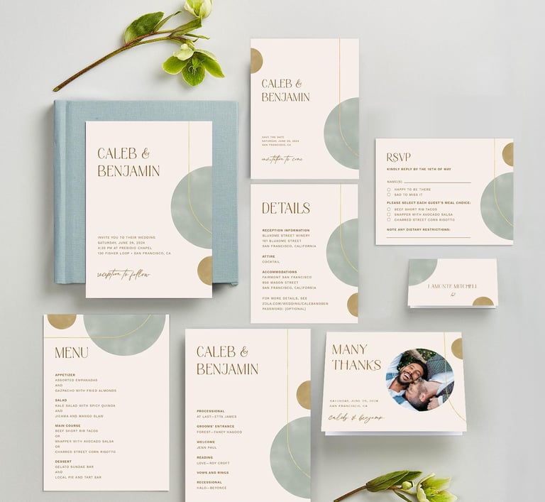 wedding paper items.