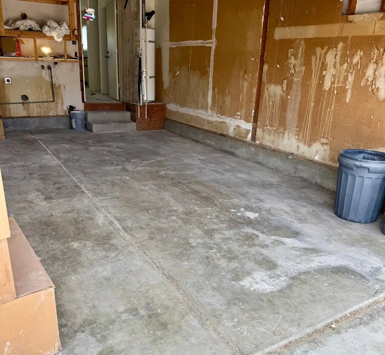 empty garage after construction removal