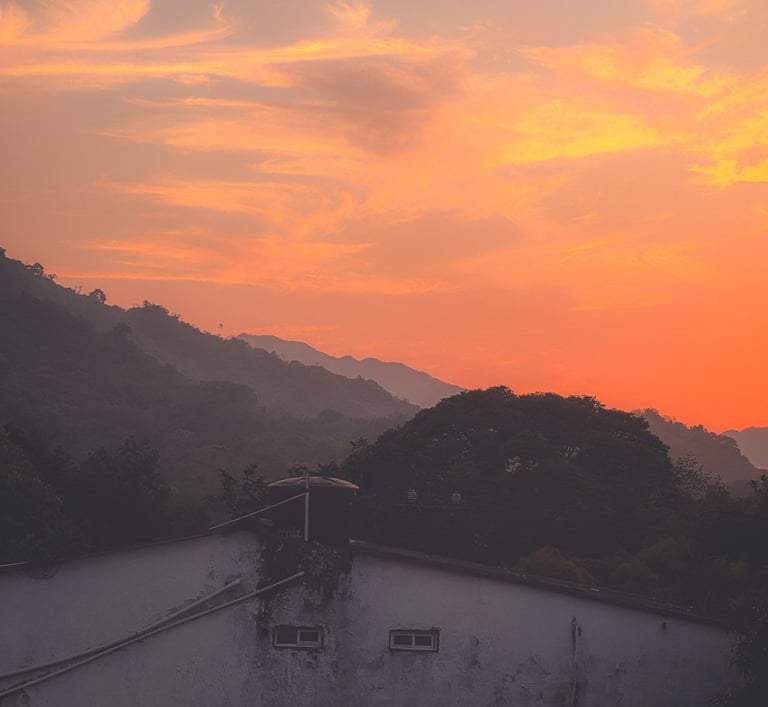 Sunset in Minca, close to Santa Marta in Colombia
