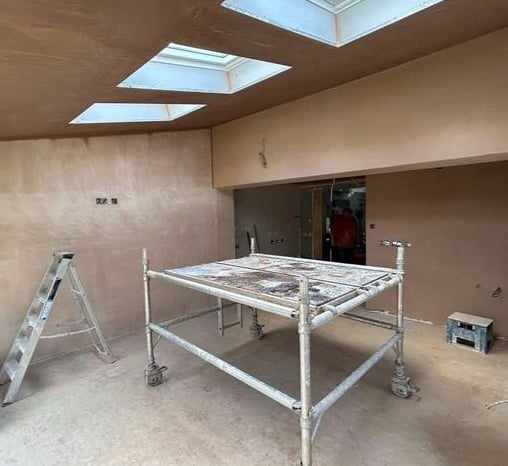 Smooth plaster finish in a modern Worcester home