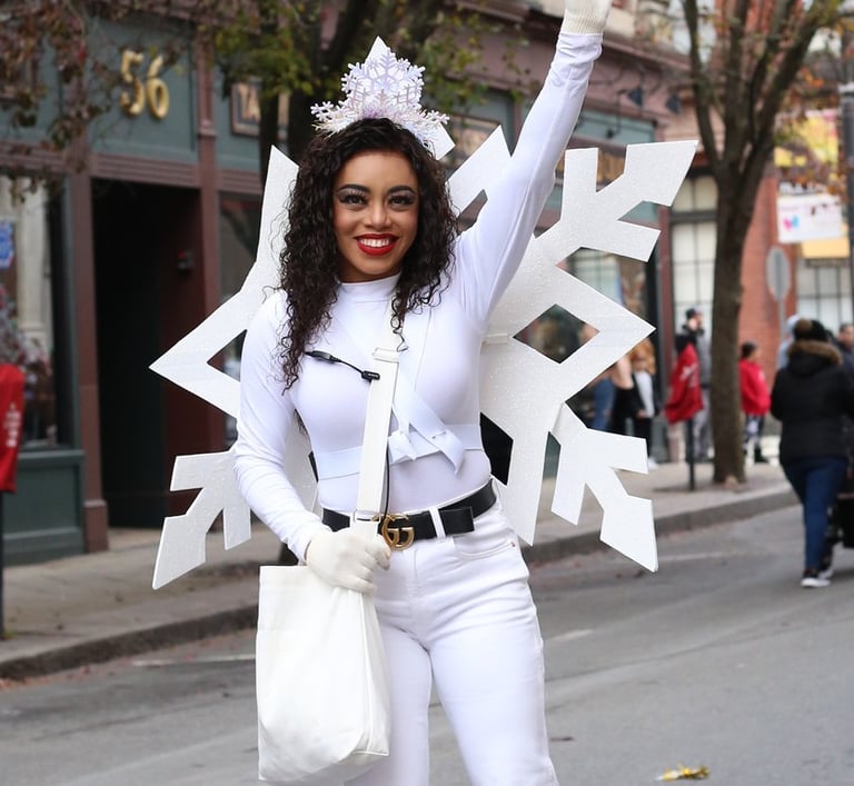 Snowflake skater in a parade