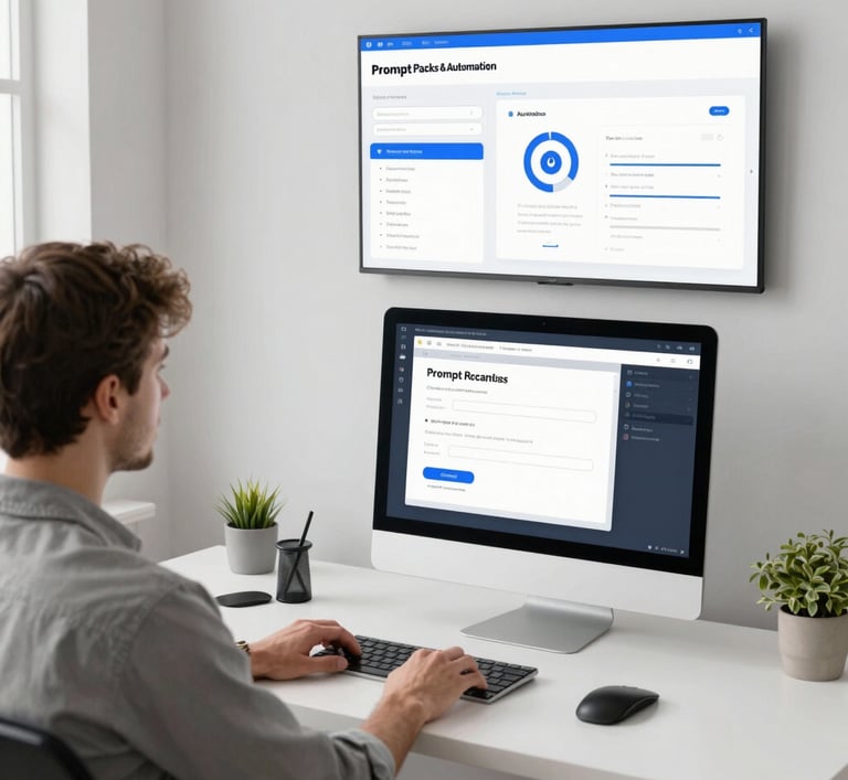 A prompt pack interface showing customizable AI commands for transport tasks.