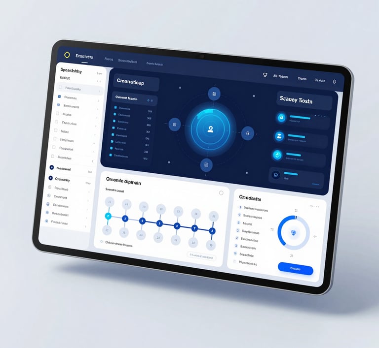 A sleek dashboard displaying AI analytics and transport data visualizations.