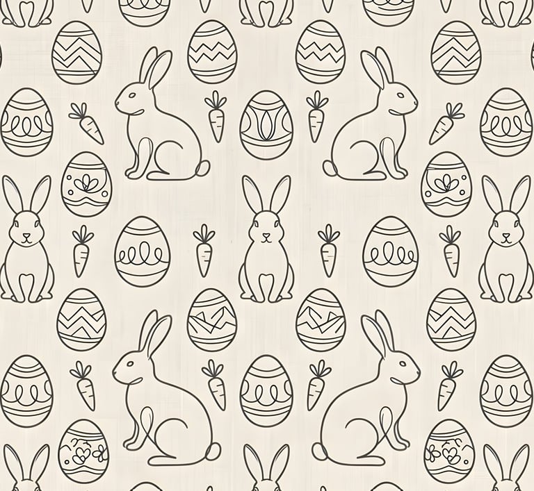 Easter Theme | Minimalist Easter Bunny Line Art