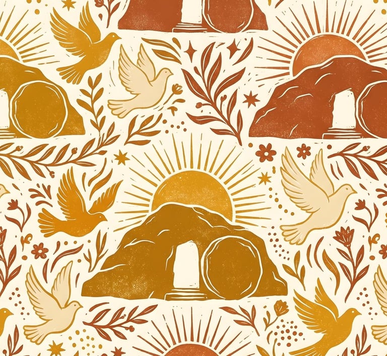 Good Friday Theme | Boho Resurrection Empty Tomb and Dove