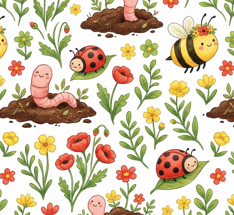 Earth Day Theme | Whimsical Garden Critters & Bees