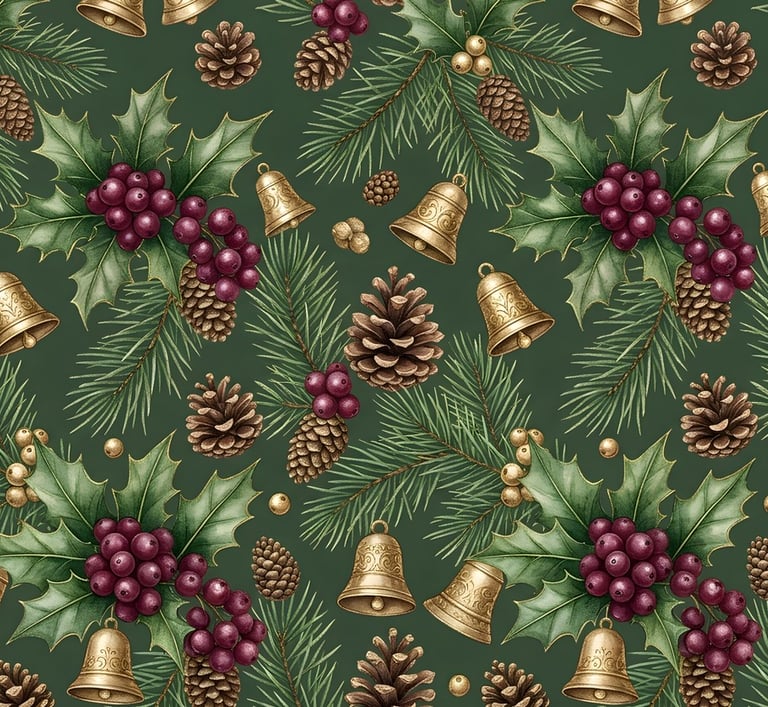 Christmas Theme | Vintage Christmas Botanical Pattern