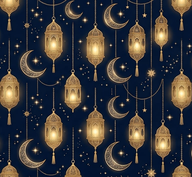 Ramadan Theme | Magical Golden Ramadan Lanterns & Moon