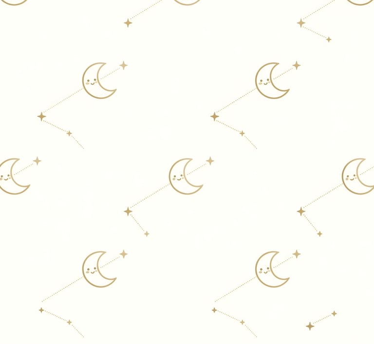 Constellation Theme | Minimalist Kawaii Golden Moon & Stars