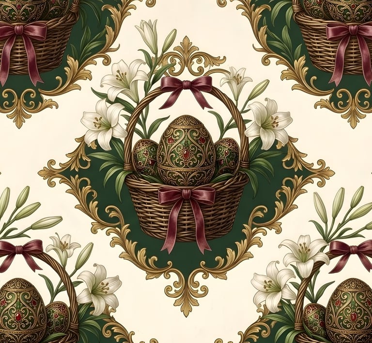 Easter Theme | Elegant Imperial Easter Basket & Lilies