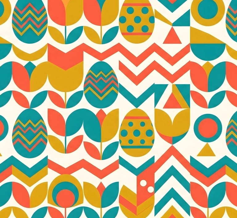 Easter Theme | Mid-Century Modern Easter Geometric