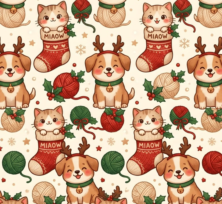 Christmas Theme | Kawaii Cats & Reindeer Dogs