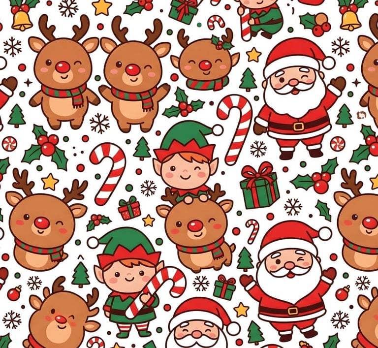 Christmas Theme | Cute Christmas Santa Elf and Reindeer