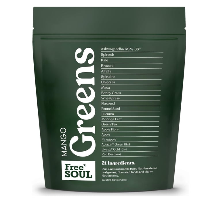 free soul greens supplement drinks for beauty and wellness routines in the UK