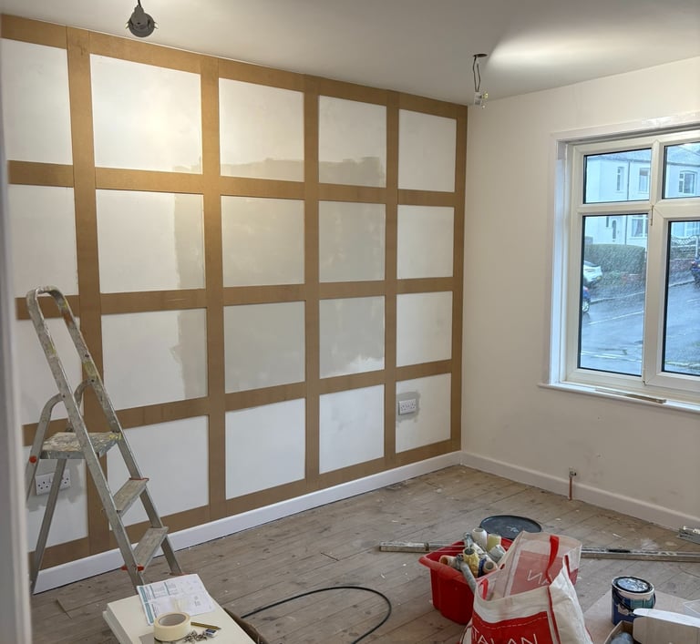 Decorating well underway and feature wall taking place