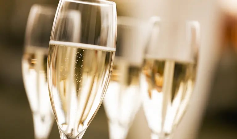 Close-up of sparkling Prosecco wine in elegant glasses, celebrating Italian tradition