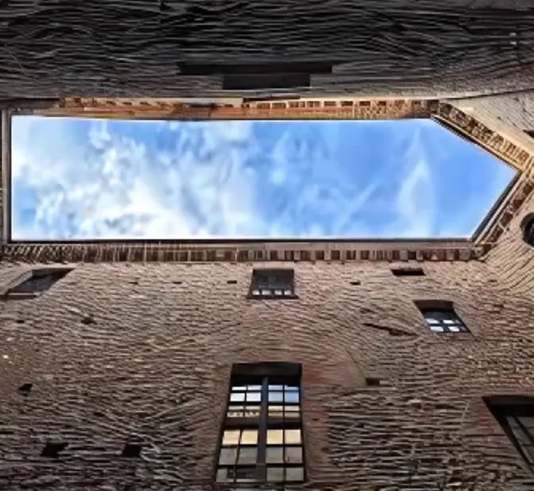 Castello Dal Verme rising above Zavattarello village in Lombardy