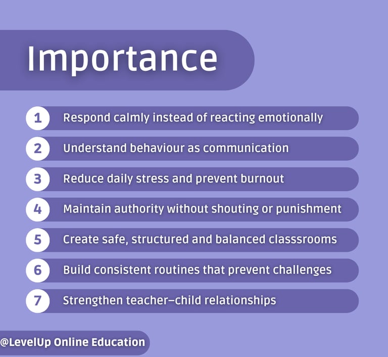 Online behaviour management course for teachers offered by LevelUp Online Education