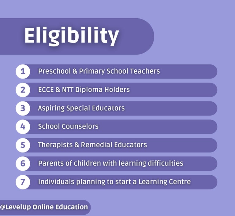 Teacher training course on identify and support learning disabilities: LevelUp Online Education