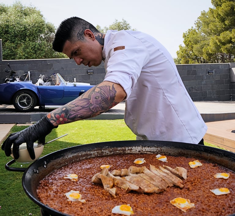 Paella Rollo Privado evento barcelona catering